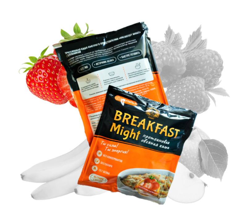 BREAKFAST Might (саше) Протеиновая каша быстрого приготовления овсяная. 1 порция 40 г.