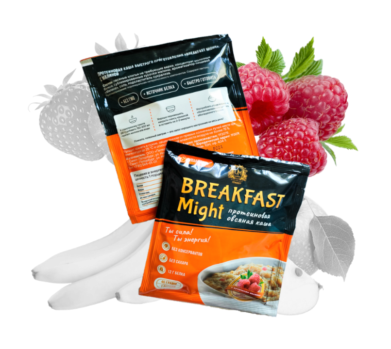 BREAKFAST Might (саше) Протеиновая каша быстрого приготовления овсяная. 1 порция 40 г.